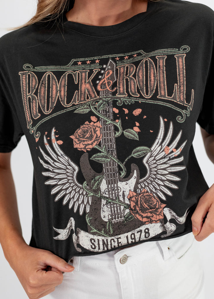 black Rock & Roll graphic t-shirt