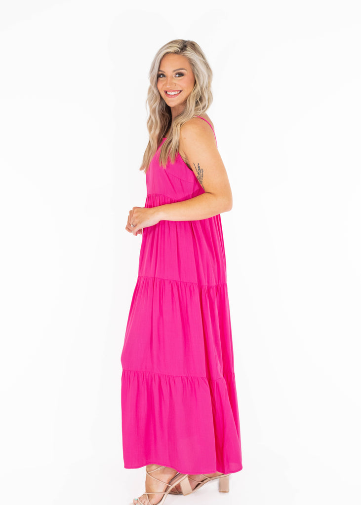 maxi dress in pink