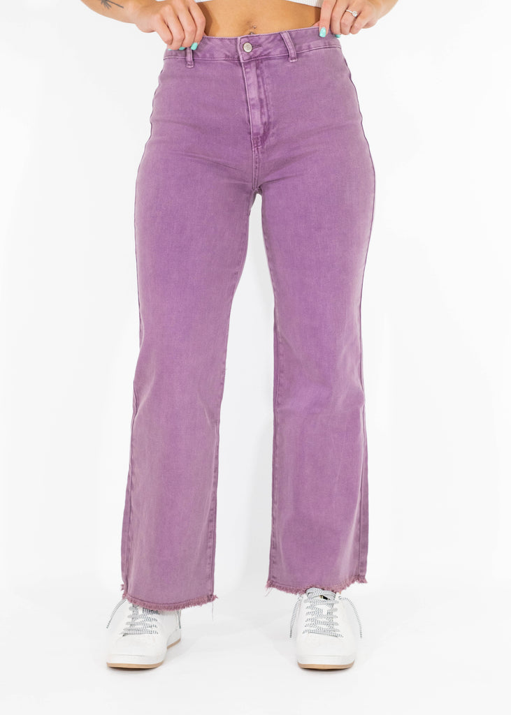 purple straight leg jean