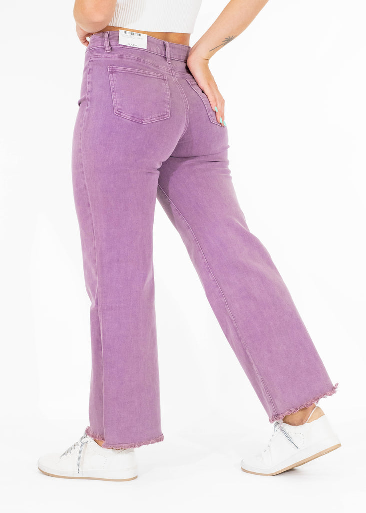 purple straight leg jean