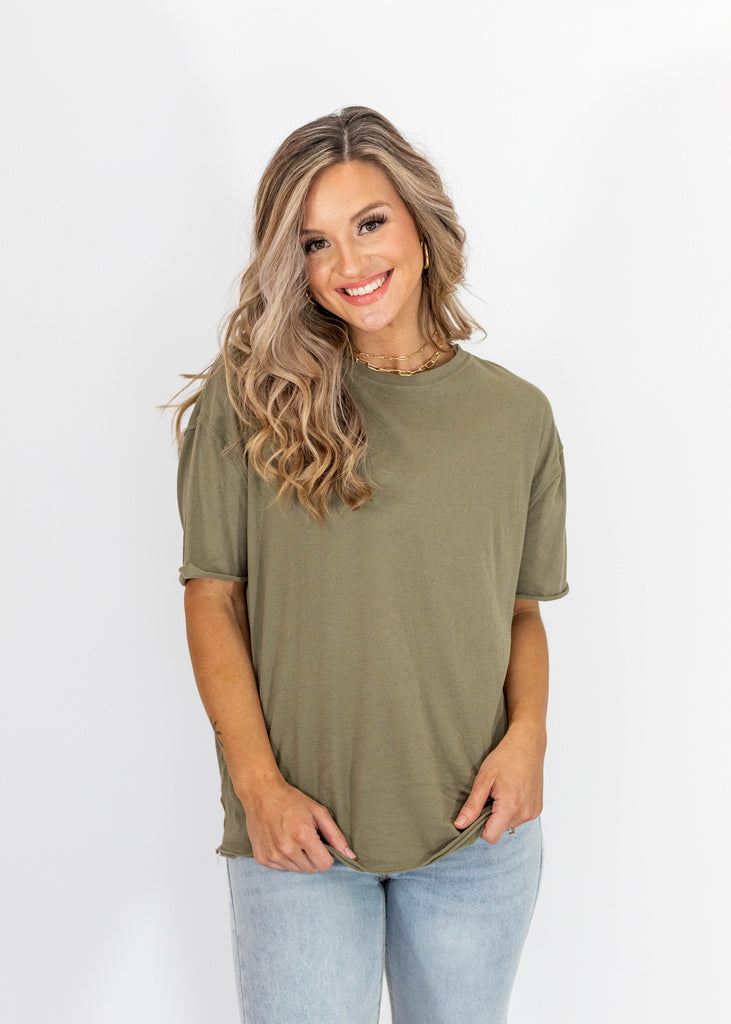 green relaxed fit tee