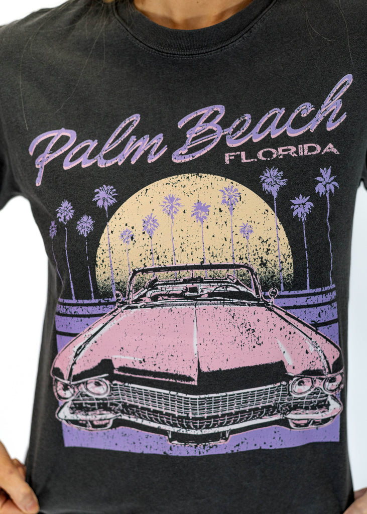 black "Palm Beach Florida" graphic t-shirt